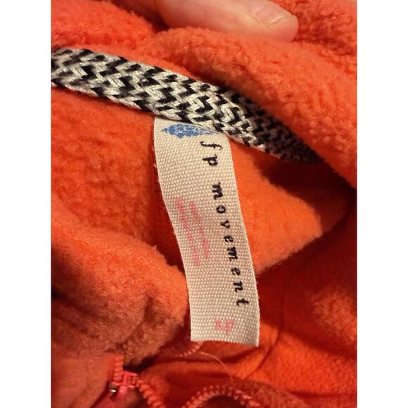 Free People FP Movement Hit The Slopes Fleece Jacket Womens Small Coral Orange - Picture 3 of 4